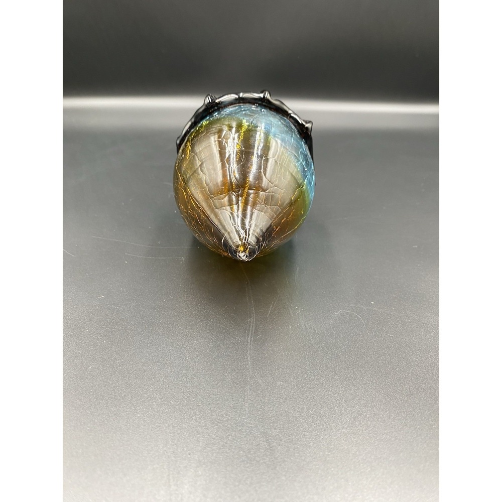 Pier1 Imports Art Glass Collection Acorn Plum/Amber/Blue 5 Inch - Picture 4 of 4